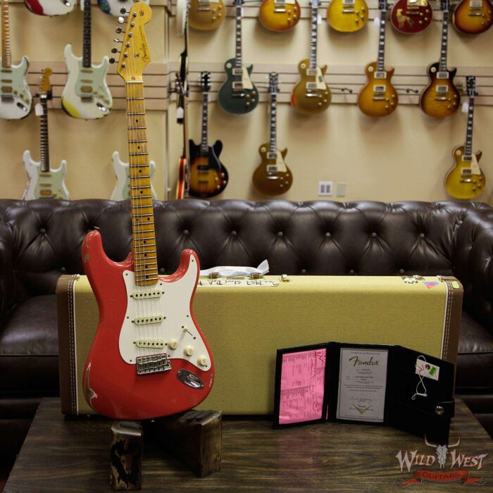 Fender Custom Shop 1957 Stratocaster Relic Maple Neck Fiesta Red - Image 12