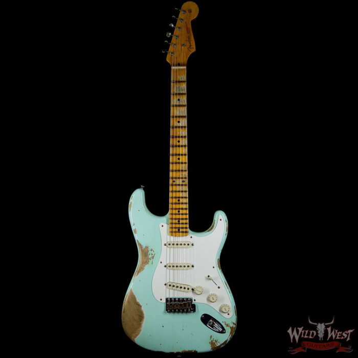 Fender Custom Shop 1957 Stratocaster Heavy Relic Maple Neck Surf Green - Image 4