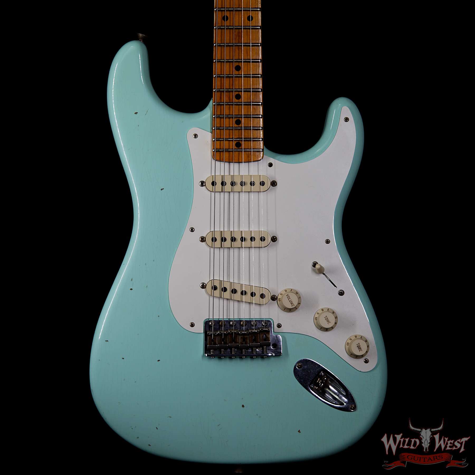 fendercs-1957stratrelic-sfg-r95701-bf__wwg.jpg Fender Custom Shop 1957 Stratocaster Relic Maple Neck Surf Green - Image 3