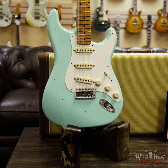Fender Custom Shop 1957 Stratocaster Relic Maple Neck Surf Green - Image 12