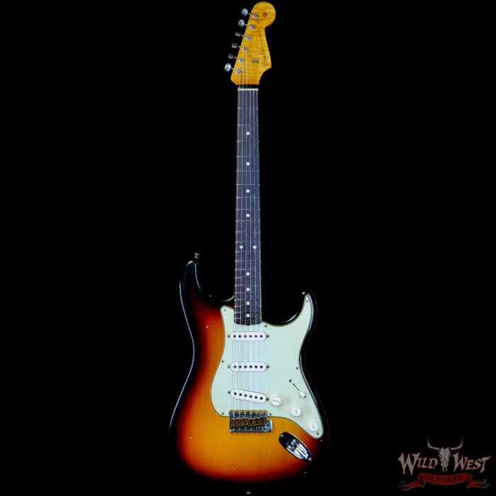 Fender Custom Shop Limited Edition 1959 59’ Special Stratocaster Flame Maple Neck Journeyman Relic Super Faded 3 Tone Sunburst - Image 3