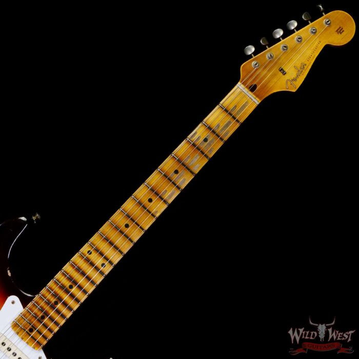 Fender Custom Shop 1958 58’ Stratocaster Relic Faded Aged Chocolate 3-Color Sunburst - Image 4