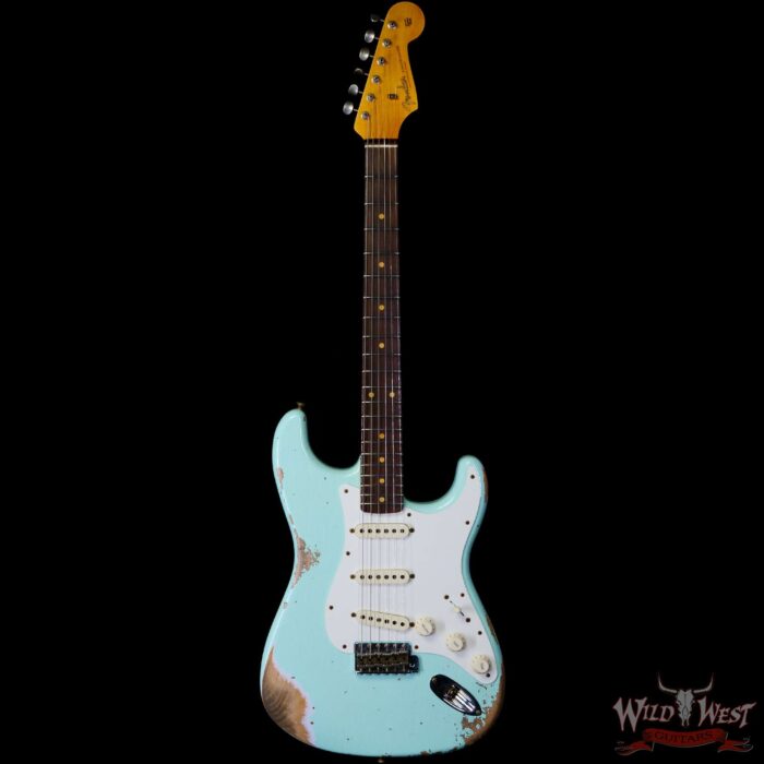 Fender Custom Shop 1959 Stratocaster AAA Rosewood Board Hand-Wound Pickups Heavy Relic Faded Aged Surf Green - Image 3