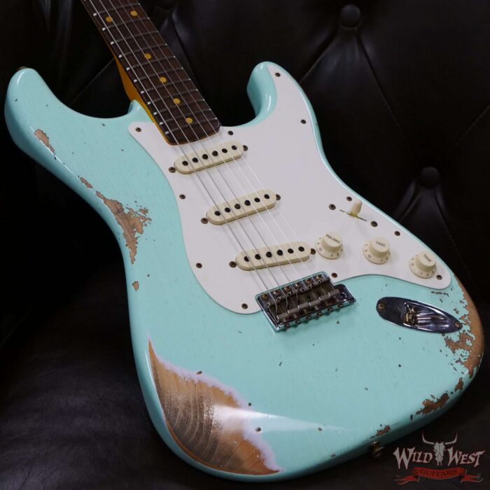 Fender Custom Shop 1959 Stratocaster AAA Rosewood Board Hand-Wound Pickups Heavy Relic Faded Aged Surf Green - Image 8