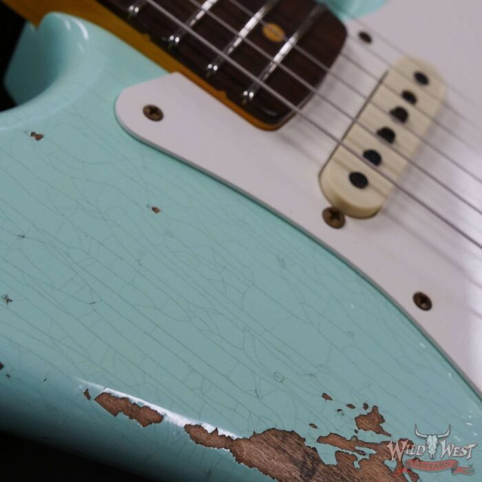 Fender Custom Shop 1959 Stratocaster AAA Rosewood Board Hand-Wound Pickups Heavy Relic Faded Aged Surf Green - Image 9