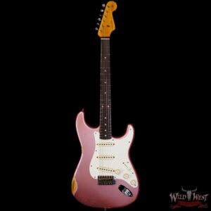 Fender Custom Shop 1959 Stratocaster AAA Rosewood Board Relic Faded Aged Burgundy Mist Metallic - Image 3