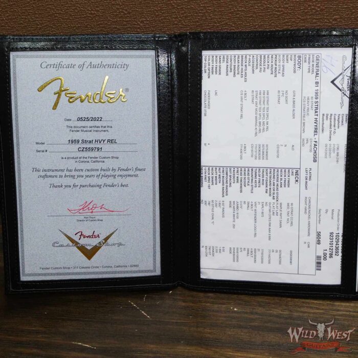 Fender Custom Shop 1959 Stratocaster AAA Rosewood Fingerboard Heavy Relic Faded Aged Chocolate 3-Color Sunburst - Image 14
