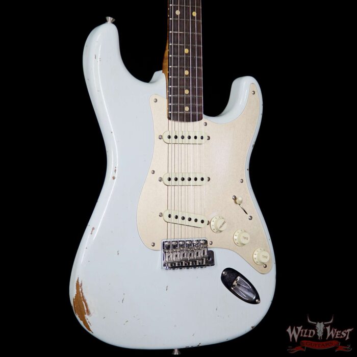 2017 NAMM Fender Custom Shop 30th Anniversary LTD 1960 Roasted Stratocaster Relic Faded Sonic Blue - Image 4