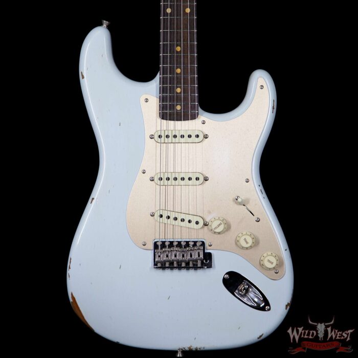 2017 NAMM Fender Custom Shop 30th Anniversary LTD 1960 Roasted Stratocaster Relic Faded Sonic Blue - Image 3