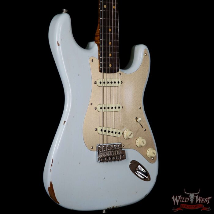 2017 NAMM Fender Custom Shop 30th Anniversary LTD 1960 Roasted Stratocaster Relic Faded Sonic Blue - Image 4