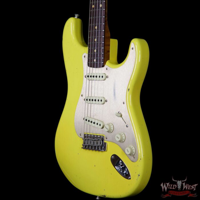 2017 NAMM Fender Custom Shop 30th Anniversary LTD 1960 Roasted Stratocaster Relic Graffiti Yellow - Image 2