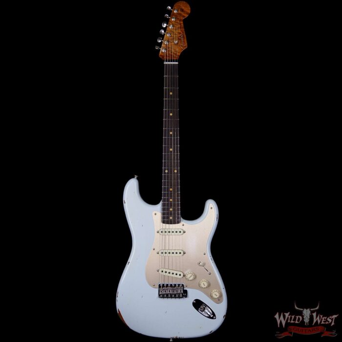 2017 NAMM Fender Custom Shop 30th Anniversary LTD 1960 Roasted Stratocaster Relic Faded Sonic Blue - Image 5