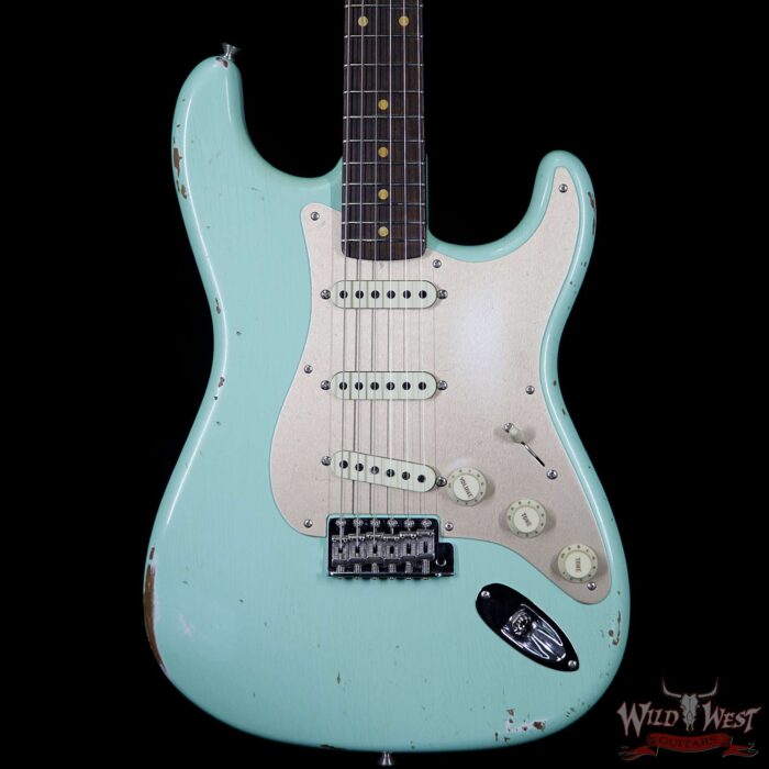 2017 NAMM Fender Custom Shop 30th Anniversary LTD 1960 Roasted Stratocaster Relic Aged Surf Green - Image 3