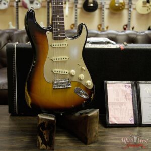 Fender Custom Shop Roasted 1960 Stratocaster Birdseye Maple Neck Slab 3A Rosewood Board Relic 3 Tone Sunburst - Image 8