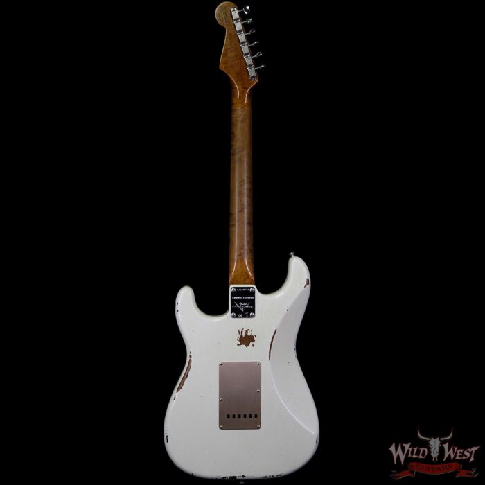 Fender Custom Shop 1960 Roasted Stratocaster Relic AAA Birdseye Maple Neck 3A Rosewood Slab Board Aged Olympic White - Image 5