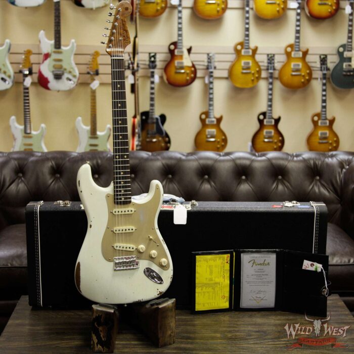 Fender Custom Shop 1960 Roasted Stratocaster Relic AAA Birdseye Maple Neck 3A Rosewood Slab Board Aged Olympic White - Image 11