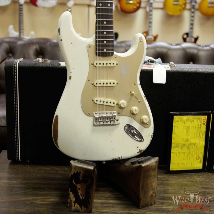 Fender Custom Shop 1960 Roasted Stratocaster Relic AAA Birdseye Maple Neck 3A Rosewood Slab Board Aged Olympic White - Image 12
