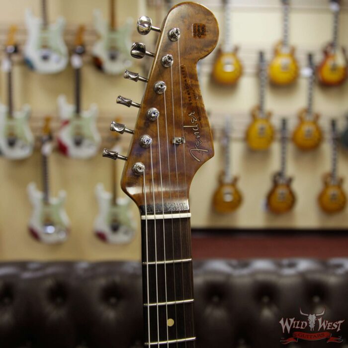 Fender Custom Shop 1960 Roasted Stratocaster Relic AAA Birdseye Maple Neck 3A Rosewood Slab Board Aged Olympic White - Image 7