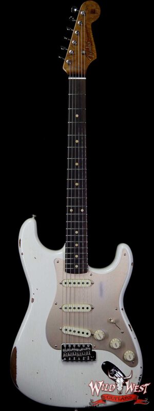 Fender Custom Shop 1960 Roasted Stratocaster Relic AAA Birdseye Maple Neck 3A Rosewood Slab Board Aged Olympic White