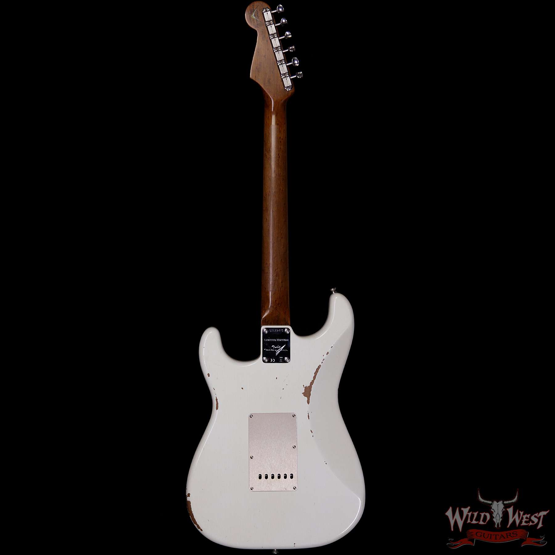 fendercs-1960rststrat-aow-cz5394711-b__wwg.jpg Fender Custom Shop Roasted 1960 Stratocaster Relic 3A Birdseye Maple Neck 3A Rosewood Board Aged Olympic White - Image 4