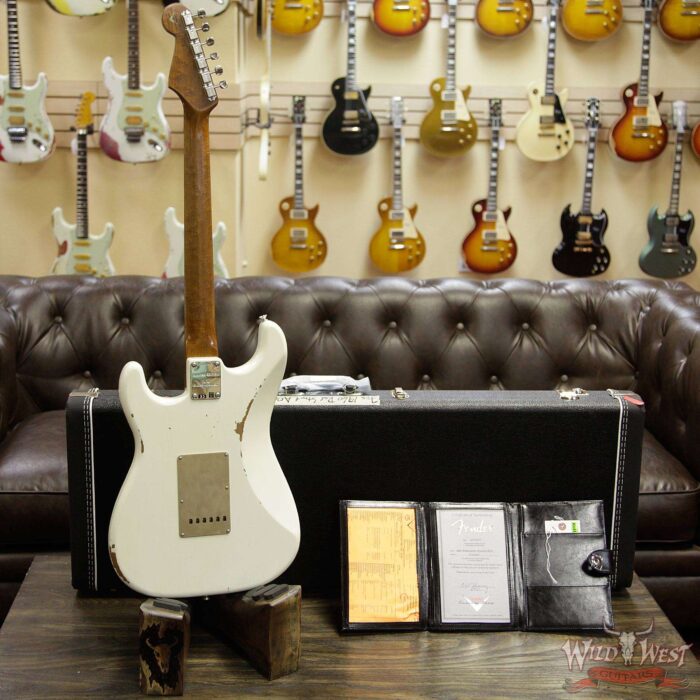 Fender Custom Shop Roasted 1960 Stratocaster Relic 3A Birdseye Maple Neck 3A Rosewood Board Aged Olympic White - Image 11