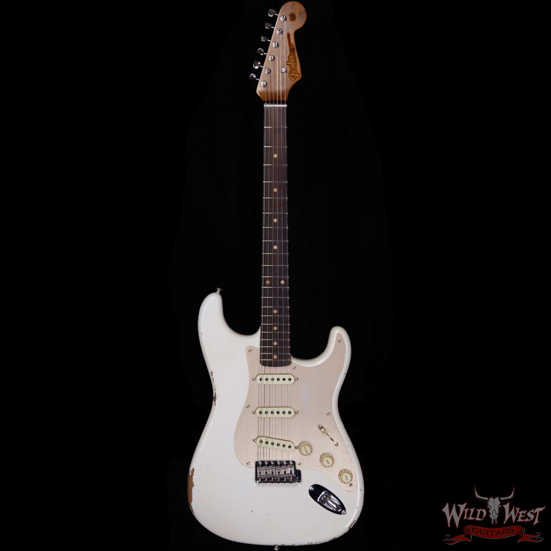 fendercs-1960rststrat-aow-cz5394711-f__wwg.jpg Fender Custom Shop Roasted 1960 Stratocaster Relic 3A Birdseye Maple Neck 3A Rosewood Board Aged Olympic White - Image 3
