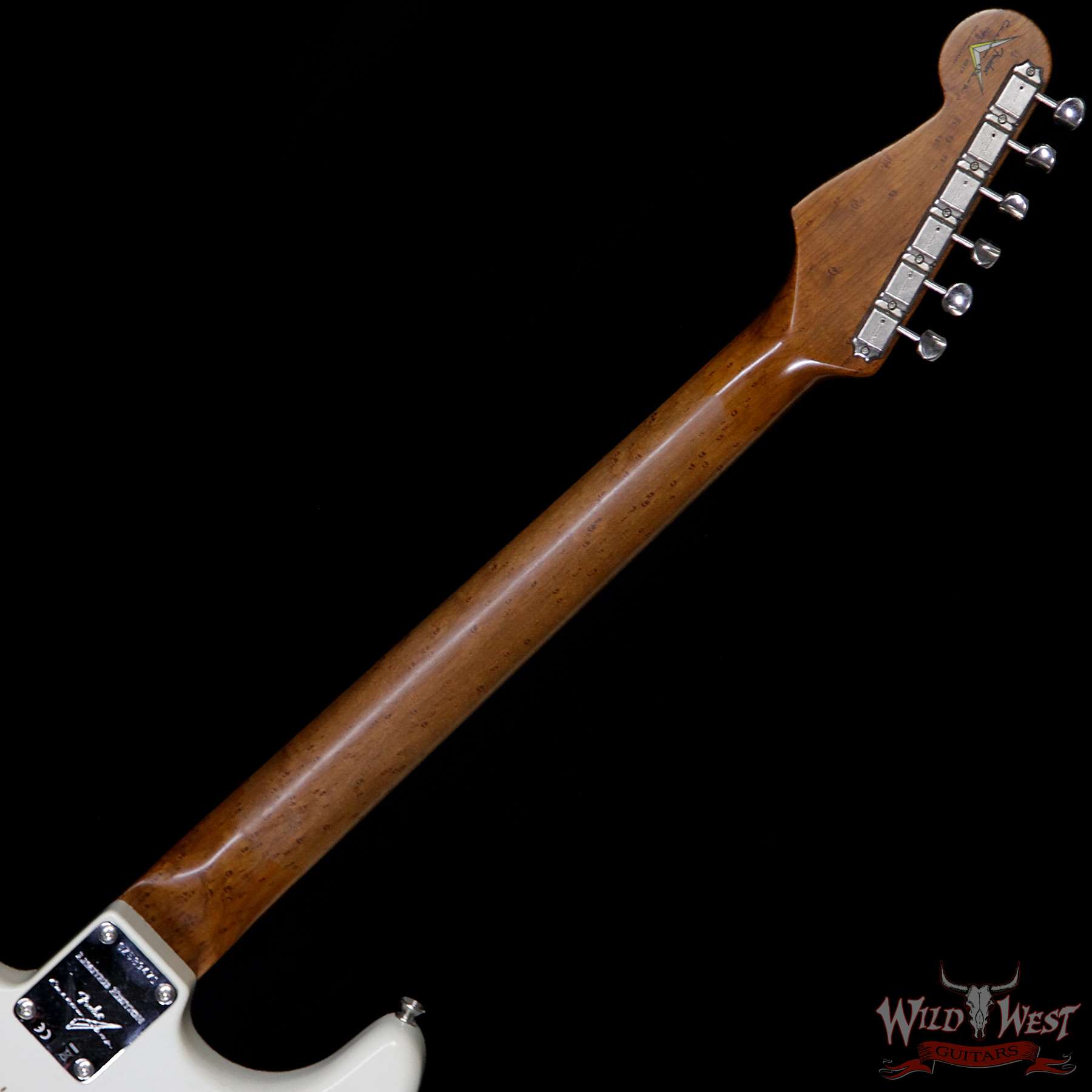 fendercs-1960rststrat-aow-cz5394711-nb__wwg.jpg Fender Custom Shop Roasted 1960 Stratocaster Relic 3A Birdseye Maple Neck 3A Rosewood Board Aged Olympic White - Image 8