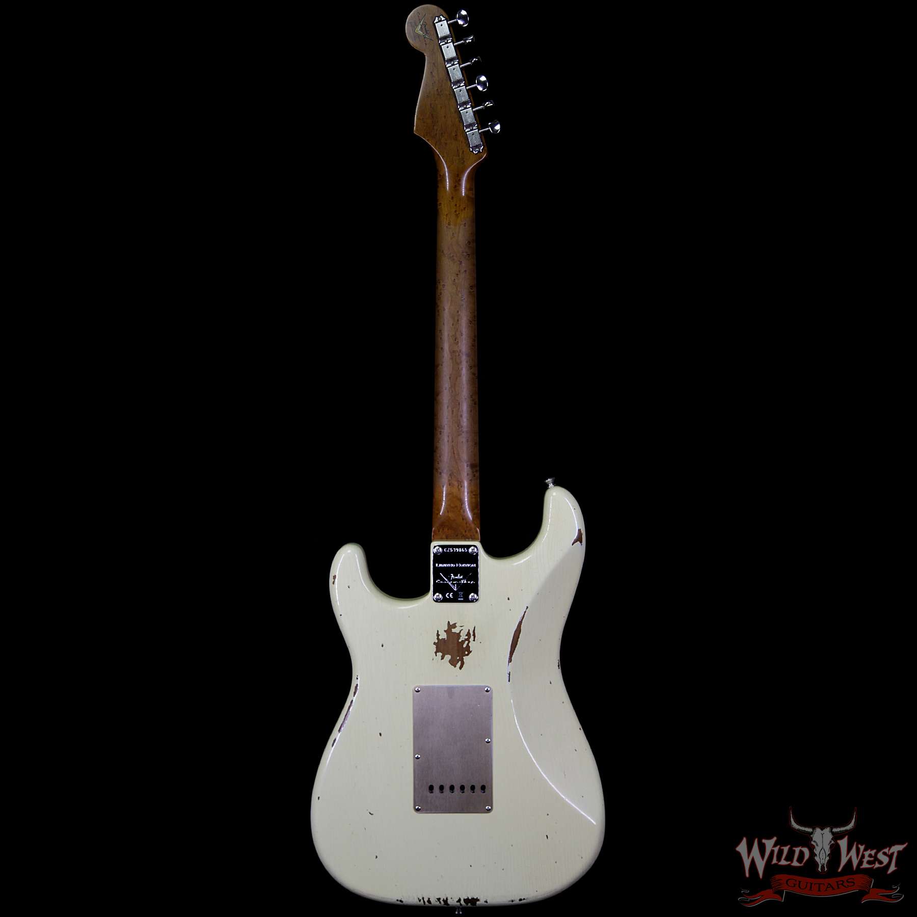fendercs-1960rststrat-aow-cz539865-b__wwg.jpg Fender Custom Shop 1960 Roasted Stratocaster Relic AAA Birdseye Maple Neck 3A Rosewood Slab Board Aged Vintage White - Image 5