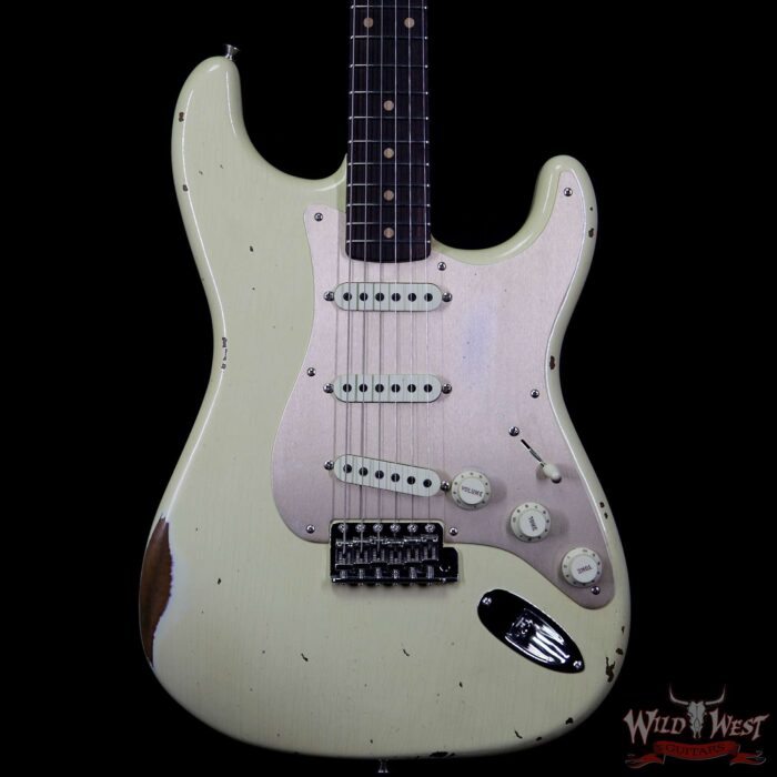 Fender Custom Shop 1960 Roasted Stratocaster Relic AAA Birdseye Maple Neck 3A Rosewood Slab Board Aged Vintage White - Image 3