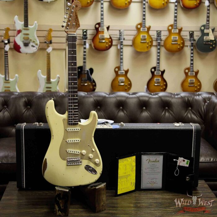 Fender Custom Shop 1960 Roasted Stratocaster Relic AAA Birdseye Maple Neck 3A Rosewood Slab Board Aged Vintage White - Image 11