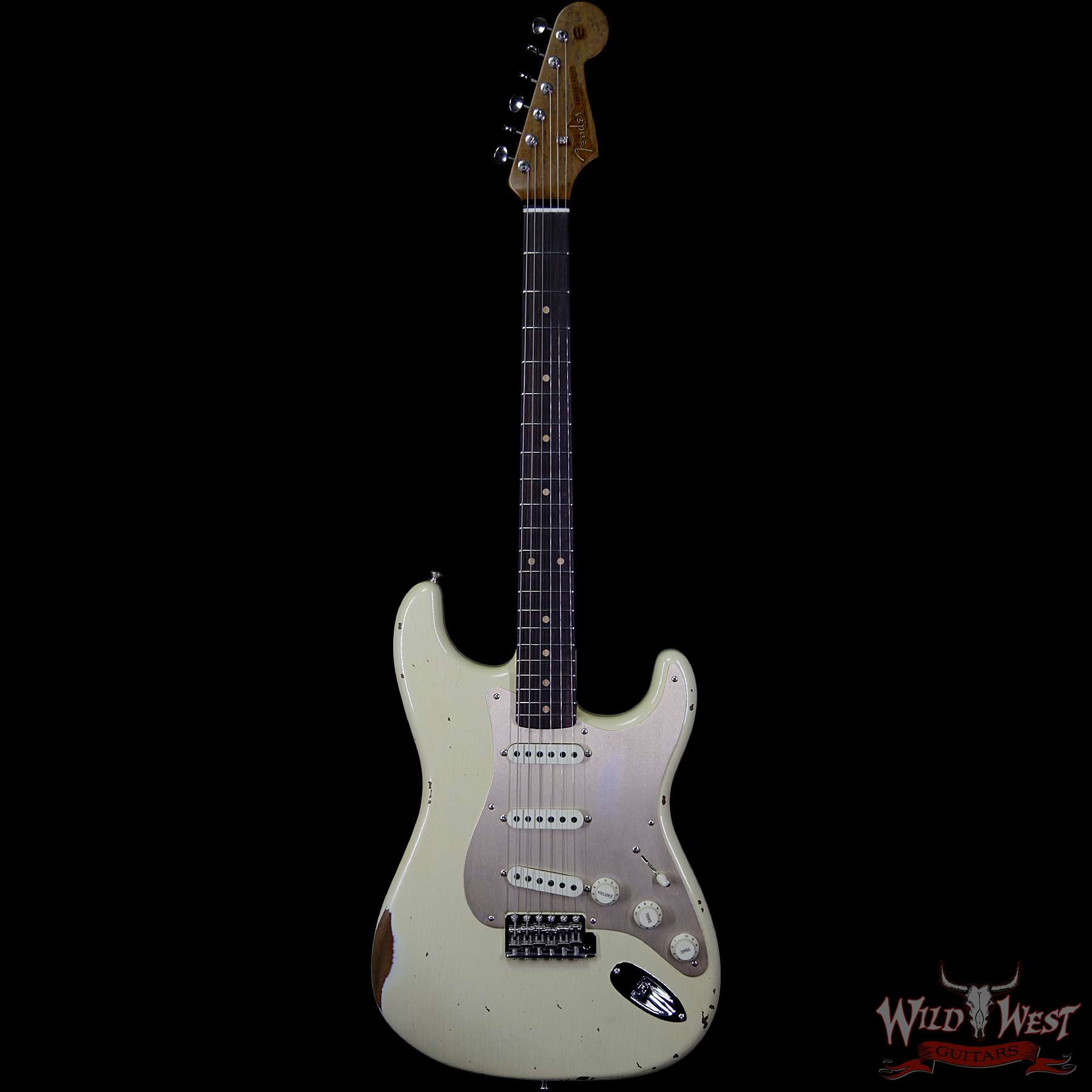 fendercs-1960rststrat-aow-cz539865-f__wwg.jpg Fender Custom Shop 1960 Roasted Stratocaster Relic AAA Birdseye Maple Neck 3A Rosewood Slab Board Aged Vintage White - Image 4