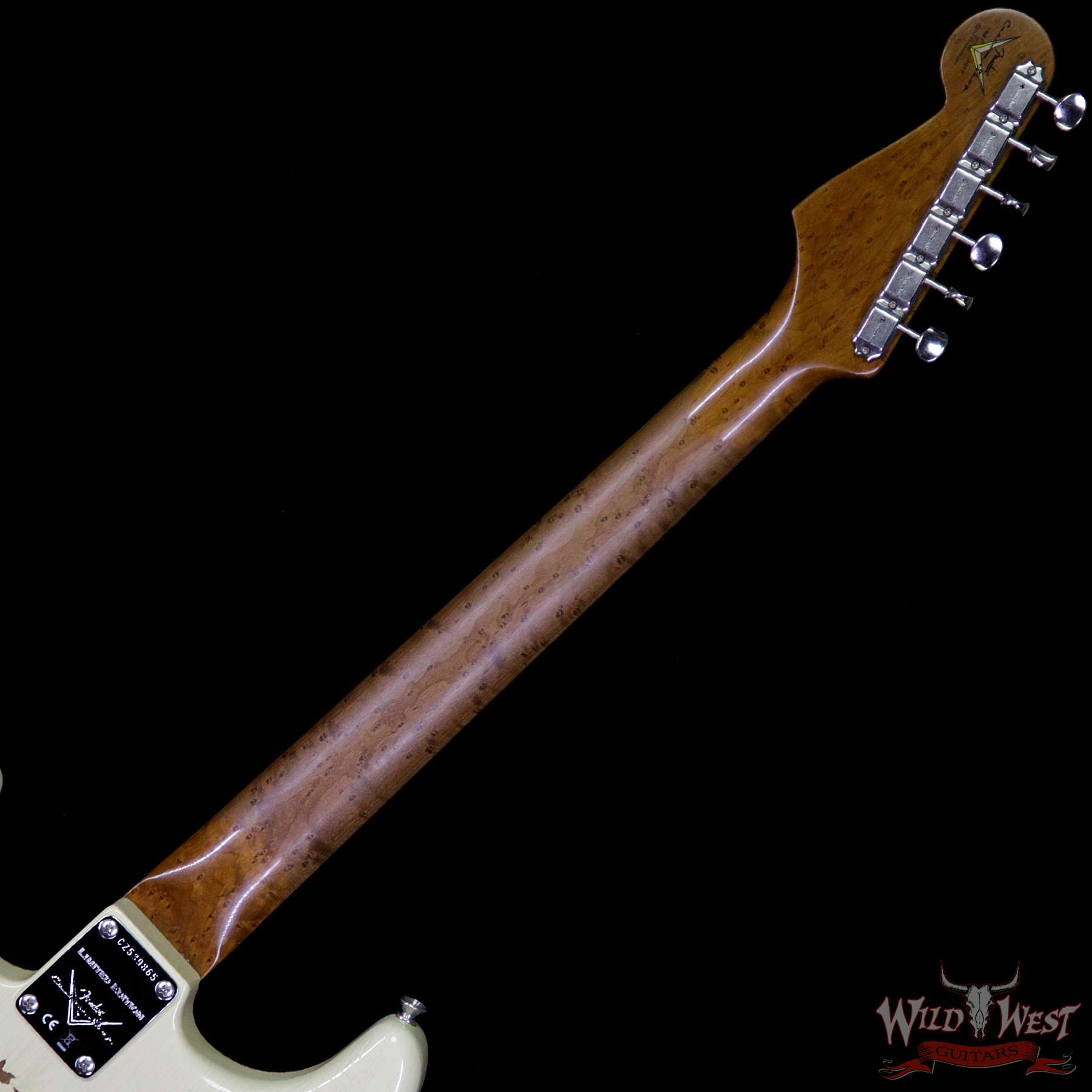 fendercs-1960rststrat-aow-cz539865-nb__wwg.jpg Fender Custom Shop 1960 Roasted Stratocaster Relic AAA Birdseye Maple Neck 3A Rosewood Slab Board Aged Vintage White - Image 10