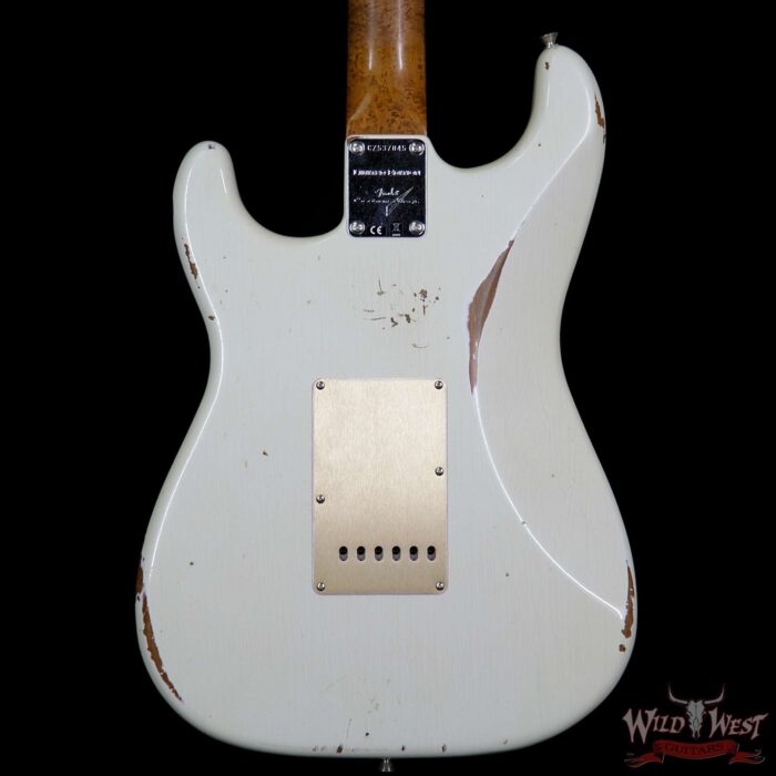 Fender Custom Shop 30th Anniversary LTD Roasted 1960 Stratocaster Relic Birdseye Neck Rosewood Board Aged Olympic White - Image 7