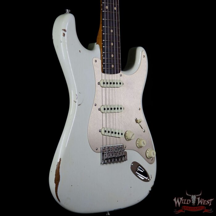 Fender Custom Shop 30th Anniversary LTD Roasted 1960 Stratocaster Relic Birdseye Neck Rosewood Board Aged Olympic White - Image 4