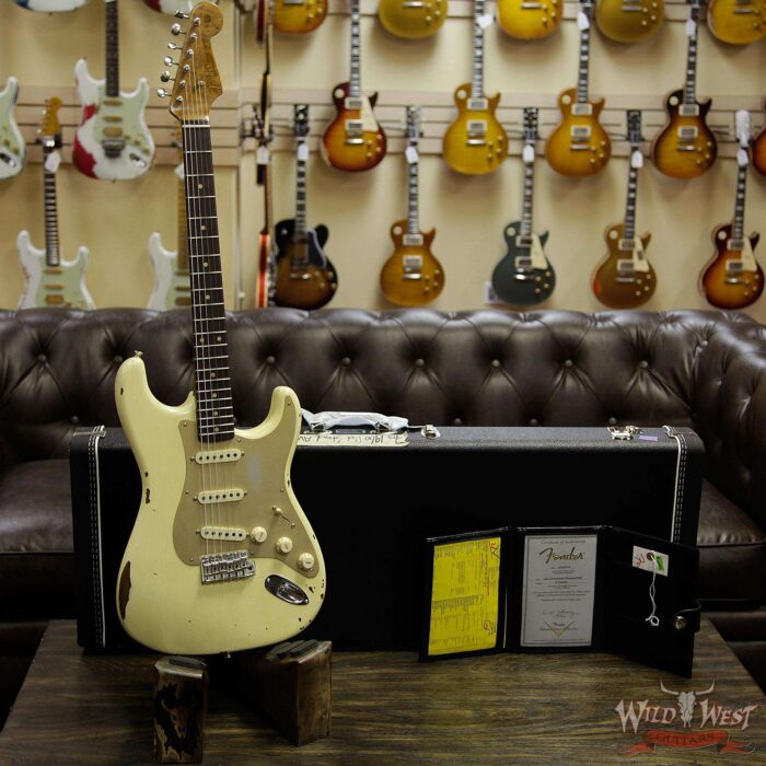 Fender Custom Shop Roasted 1960 Stratocaster Relic Birdseye Maple Neck AAA Rosewood Aged Vintage White - Image 12