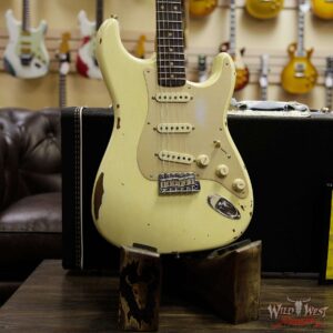 Fender Custom Shop Roasted 1960 Stratocaster Relic Birdseye Maple Neck AAA Rosewood Aged Vintage White - Image 13