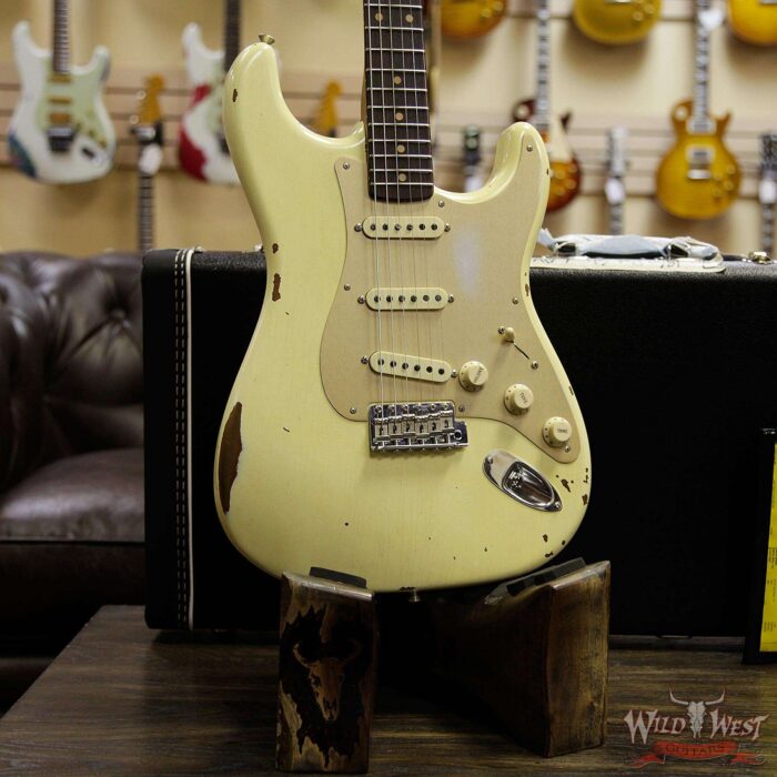 Fender Custom Shop Roasted 1960 Stratocaster Relic Birdseye Maple Neck AAA Rosewood Aged Vintage White - Image 13