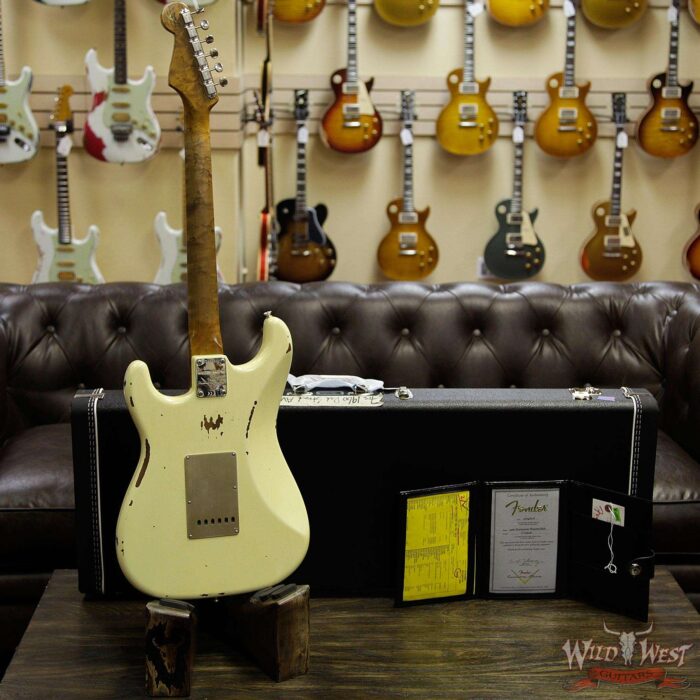 Fender Custom Shop Roasted 1960 Stratocaster Relic Birdseye Maple Neck AAA Rosewood Aged Vintage White - Image 14