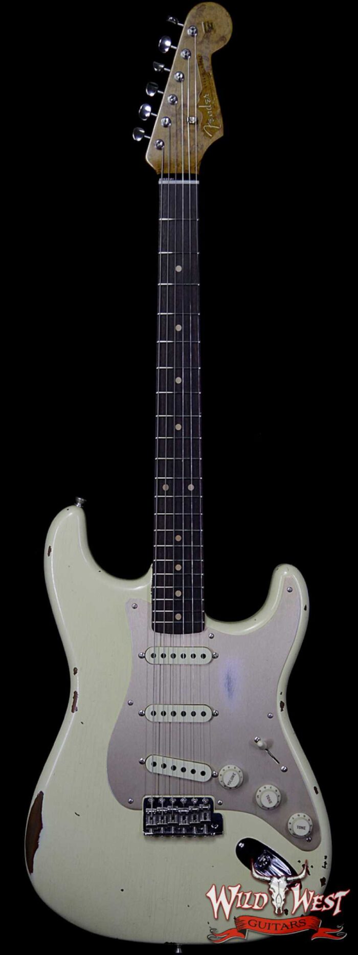 Fender Custom Shop Roasted 1960 Stratocaster Relic Birdseye Maple Neck AAA Rosewood Aged Vintage White - Image 1
