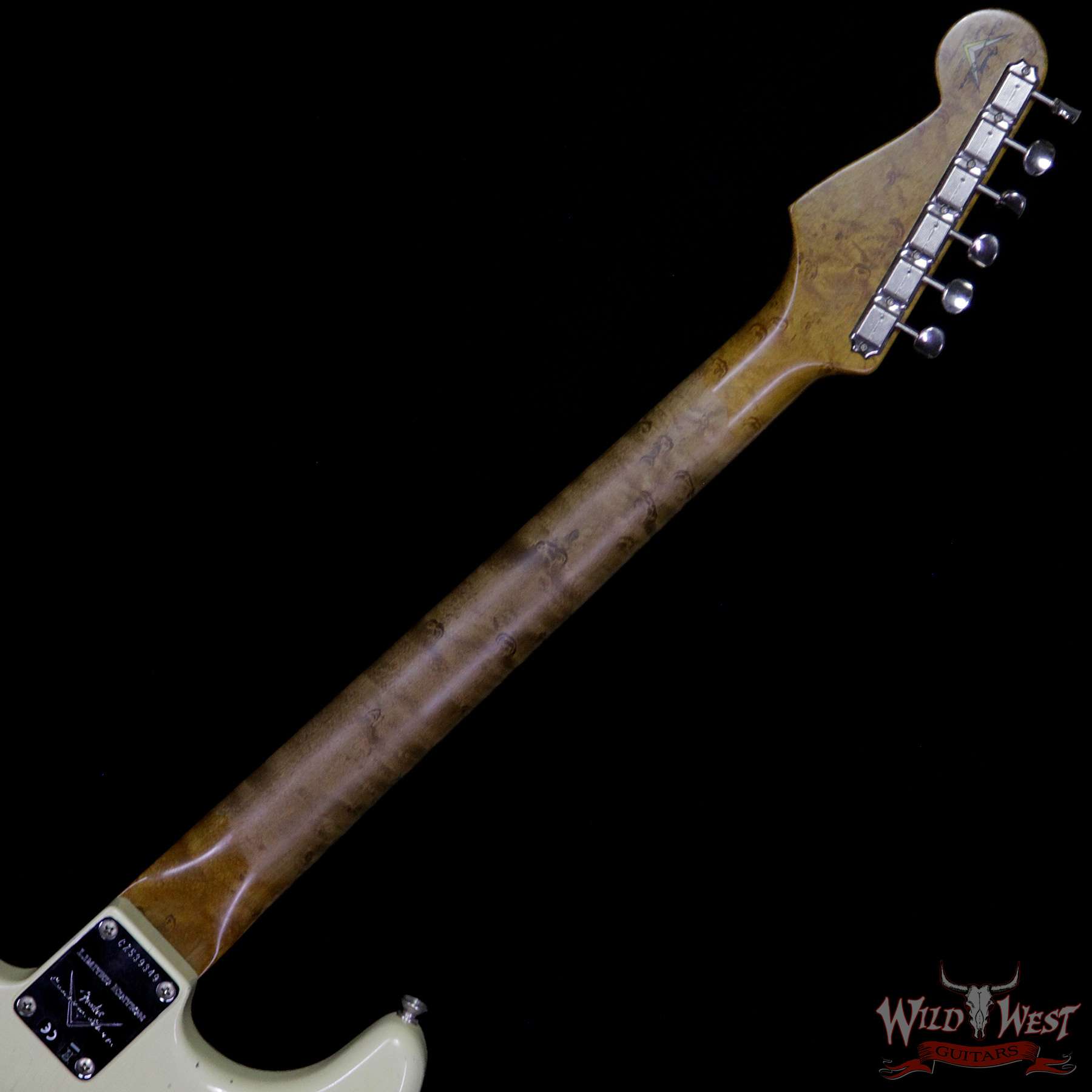 fendercs-1960rststrat-avw-cz539349-nb__wwg.jpg Fender Custom Shop Roasted 1960 Stratocaster Relic Birdseye Maple Neck AAA Rosewood Aged Vintage White - Image 10
