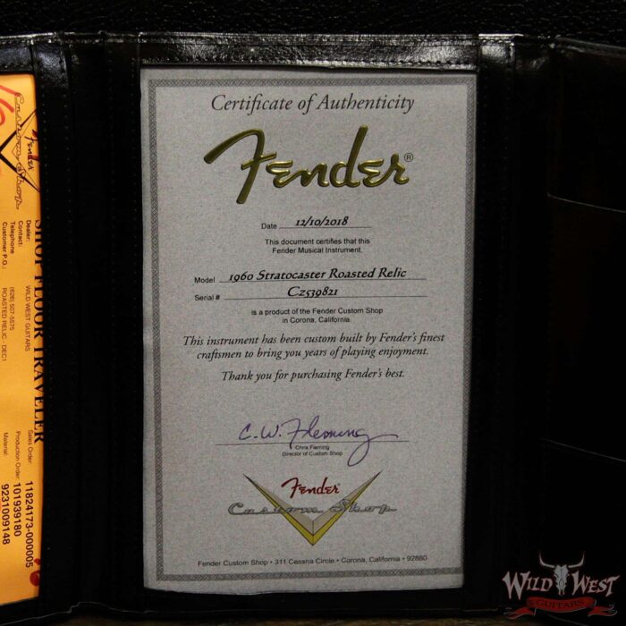 Fender Custom Shop 1960 Roasted Stratocaster Relic Birdseye Maple Neck AAA Rosewood Board Black - Image 15