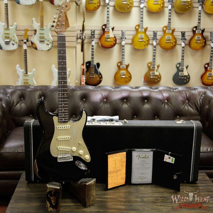 Fender Custom Shop 1960 Roasted Stratocaster Relic Birdseye Maple Neck AAA Rosewood Board Black - Image 11