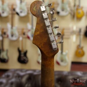 Fender Custom Shop Roasted 1960 Stratocaster Relic AAA Birdseye Maple Neck 3A Rosewood Slab Board Aged Black - Image 6