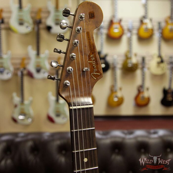 Fender Custom Shop Roasted 1960 Stratocaster Relic AAA Birdseye Maple Neck 3A Rosewood Slab Board Aged Black - Image 4