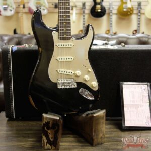 Fender Custom Shop Roasted 1960 Stratocaster Relic AAA Birdseye Neck 3A Rosewood Slab Board Black - Image 9