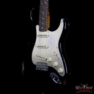 Fender Custom Shop 1960 Roasted Stratocaster Relic 3A Birdseye Maple Neck 3A Rosewood Slab Board Black - Image 2