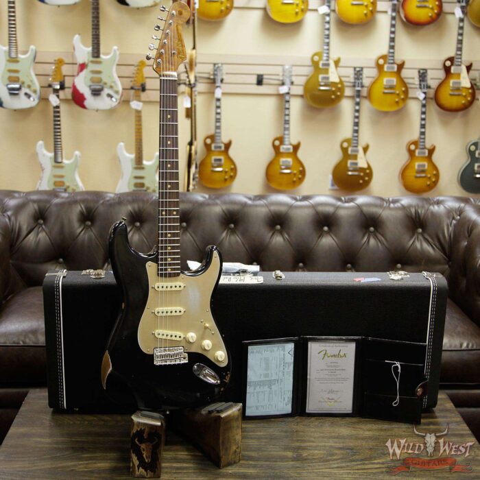 Fender Custom Shop 1960 Roasted Stratocaster Relic 3A Birdseye Maple Neck 3A Rosewood Slab Board Black - Image 8