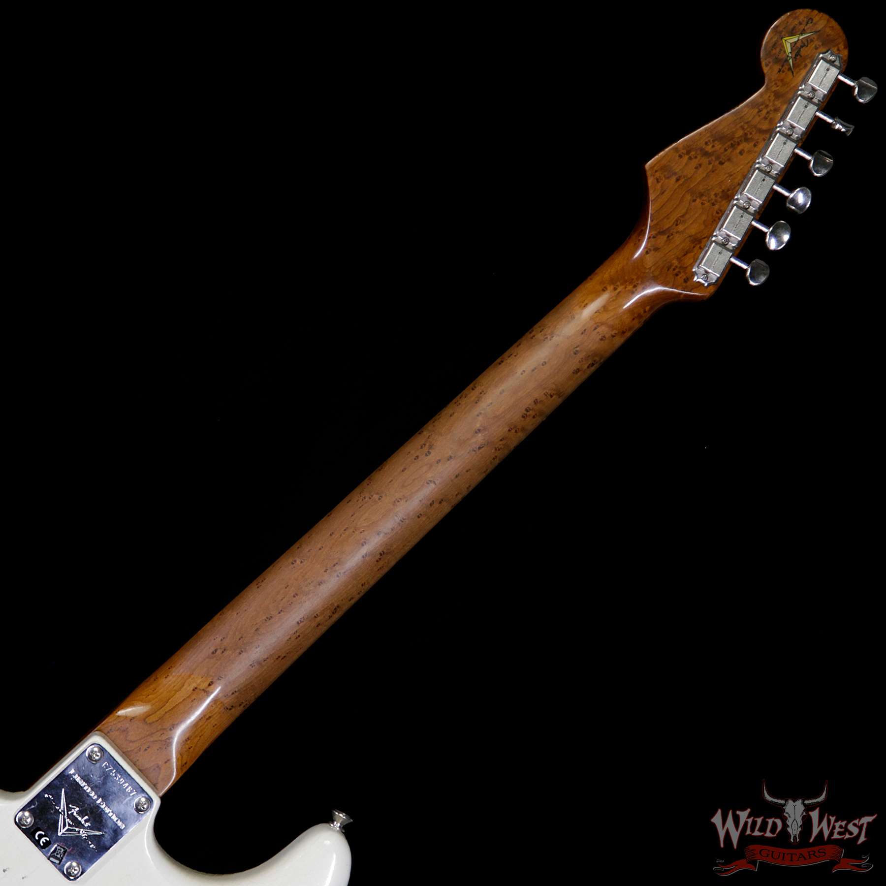 fendercs-1960rststrat-owt-cz539487-nb__wwg.jpg Fender Custom Shop 1960 Roasted Stratocaster Relic 3A Birdseye Neck with 3A Rosewood Slab Board Olympic White - Image 7
