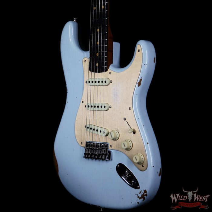 Fender Custom Shop 1960 Roasted Stratocaster Relic Birdseye Maple Neck Rosewood Fingerboard Sonic Blue - Image 2