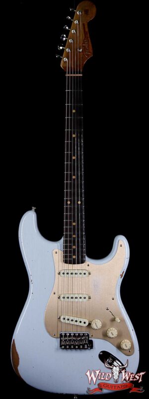 Fender Custom Shop 1960 Roasted Stratocaster Relic Birdseye Maple Neck Rosewood Fingerboard Sonic Blue